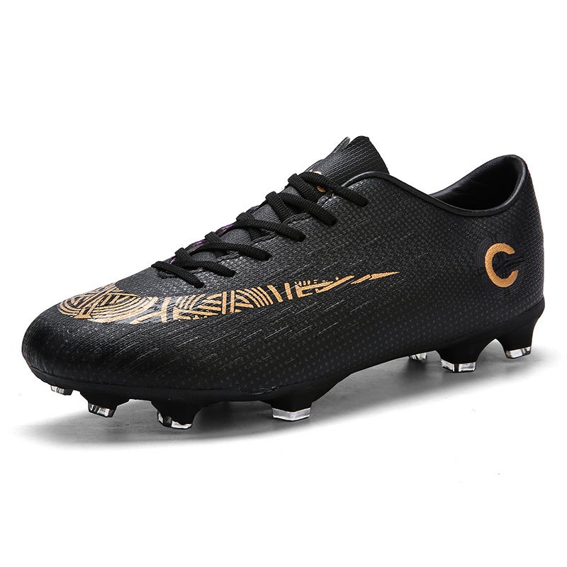 Mens AG Cleats Kids Soccer Training Shoes 2040-1 Black Spike 