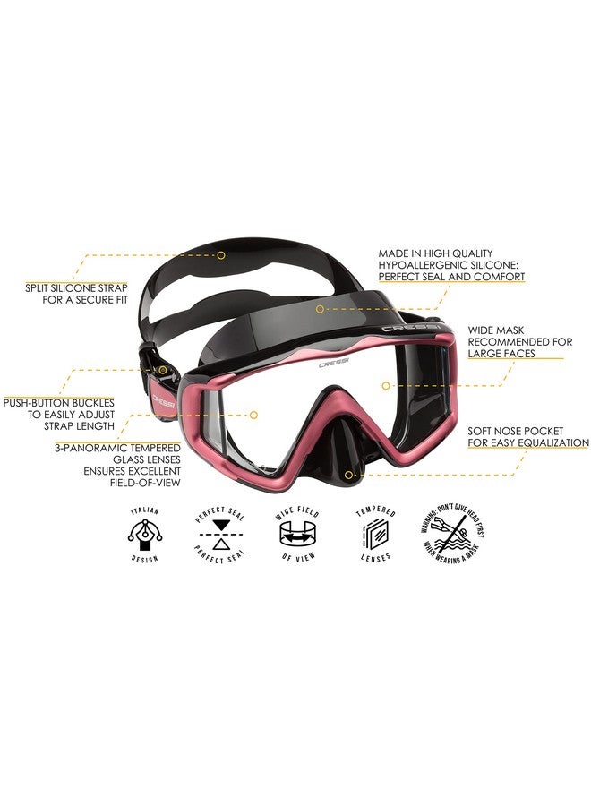 Cressi Liberty Triside Spe Diving Mask Black/Black/Pink - Image 5
