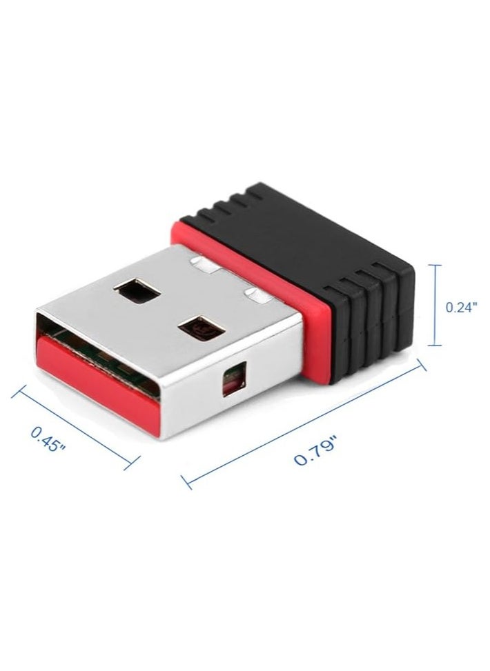 Generic - 150Mbps Mini USB WiFi Adapter, USB 2.0 802.11b/g/b 2.4GHz Wireless Network Card Adapter WiFi Dongle for Desktop Laptop PC Windows10 8 7 MAC OS - Image 1