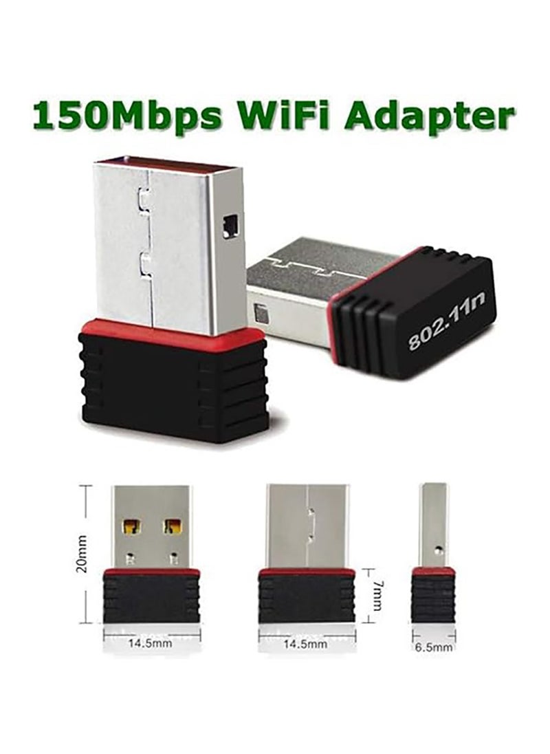 Generic - 150Mbps Mini USB WiFi Adapter, USB 2.0 802.11b/g/b 2.4GHz Wireless Network Card Adapter WiFi Dongle for Desktop Laptop PC Windows10 8 7 MAC OS - Image 1