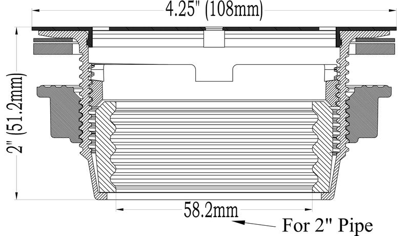 Uni-Green 4-1/4 Inch Round Shower Drain - 2"" No Caulk Pvc Compression Shower Drain 304 Stainless Steel With Waterproof Rubber - Matte Black Strainer For Bathroom - For Shower Base Shower Pan - Image 3