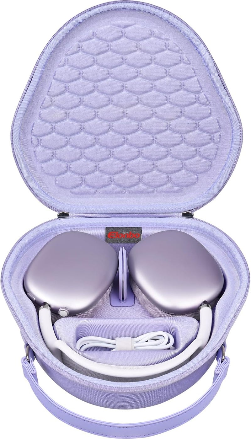 الونبو حقيبة ذكية من إلونبو لسماعات Apple AirPods Max اللاسلكية فوق الأذن (تدعم وضع السكون)، حقيبة حمل صلبة جديدة لسماعات AirPods Max (2024/2020)، حقيبة تخزين واقية للسماعات، أرجواني - Image 1