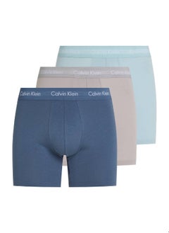 CALVIN KLEIN Men's 3 Pack Boxer Briefs - Cotton, Multicolour  - Image 1
