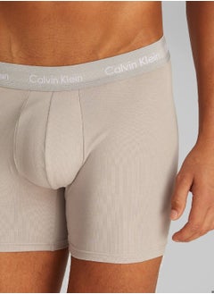 CALVIN KLEIN Men's 3 Pack Boxer Briefs - Cotton, Multicolour  - Image 5