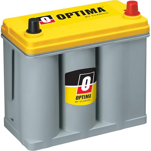 OPTIMA بطاريات أوبتيما عالية الأداء D51R YellowTop بطارية مزدوجة الغرض مغلقة AGM للسيارات والشاحنات وSUV، 450 CCA، خالية من الصيانة، تركيب متعدد الاستخدامات - Image 1