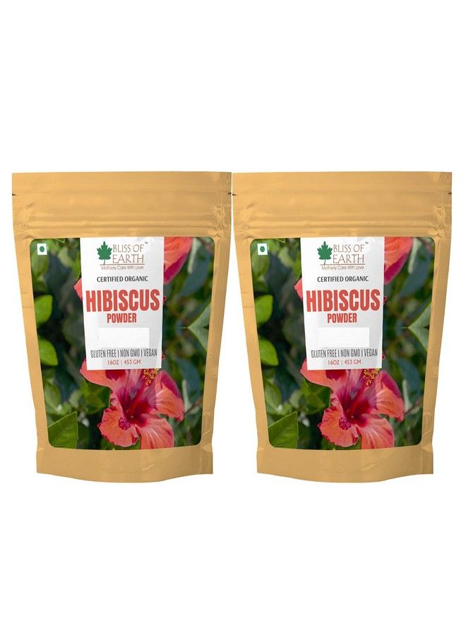 BLISS OF EARTH مسحوق الكركديه النقي والطبيعي بنسبة 100%؛ 2X453 جم؛ يجعل الشعر أقوى وأكثر كثافة؛ يتحكم في الشيخوخة؛ يعالج حب الشباب والبثور؛ - Image 2