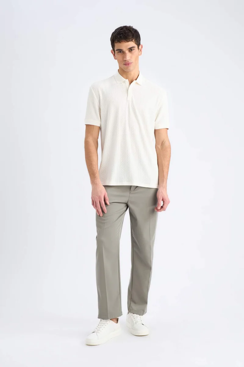 ديفاكتو Regular Fit Short Sleeve Knitted Polo Shirt