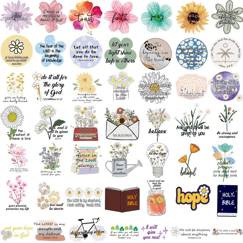 KASANYER 220Pcs Inspirational Christian Stickers, Bible Verse Faith Stickers, Religious Jesus Motivational Stickers for Christmas Water Bottles, Christian Easter Gifts for Kids Men and Women (220pcs) - Image 3