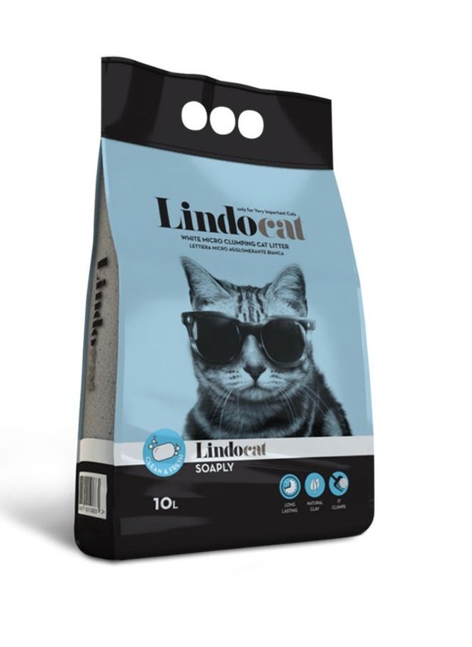 LindoCat - High Performance Absorption And Clumping Cat Litter With Soap Scent 10 Liters - Image 1