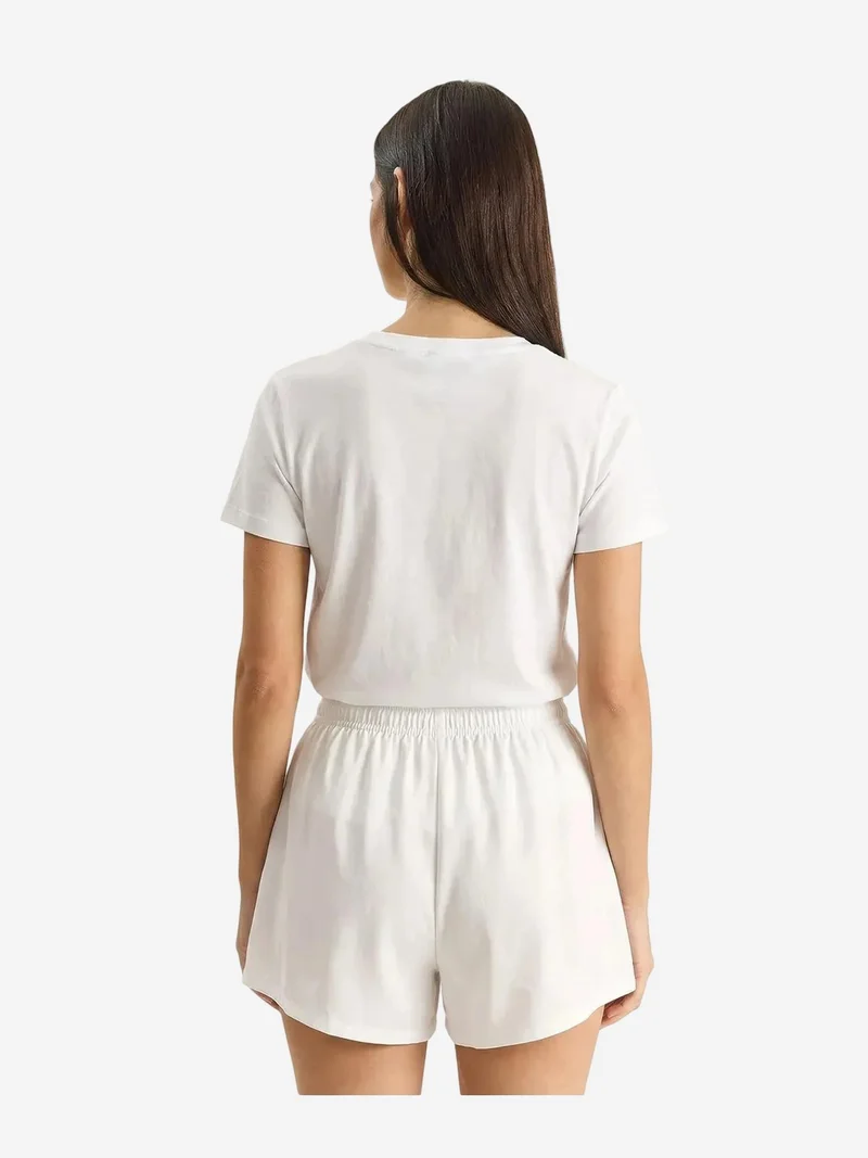 بيانكو لوتشي LUCCI Embroidered Crew Neck T-Shirt