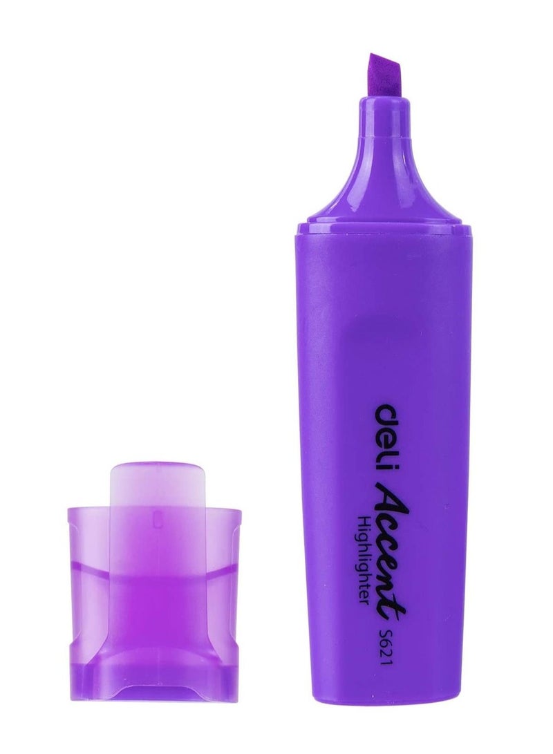 Deli 10 قطع من قلم التمييز بحبر بنفسجي - Image 3