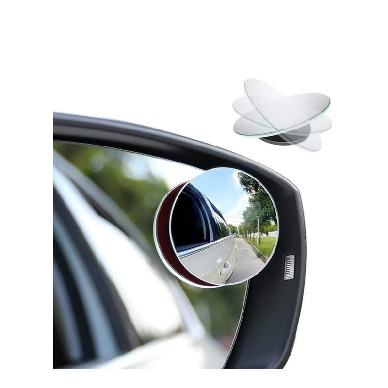 Zikra 2 PCS Blind Spot Mirror, 360 Degree Adjustabe Round HD Glass, 2" Round HD Glass Convex Rear View Mirror, for any Car, Van, Suv and Trucks - Image 1