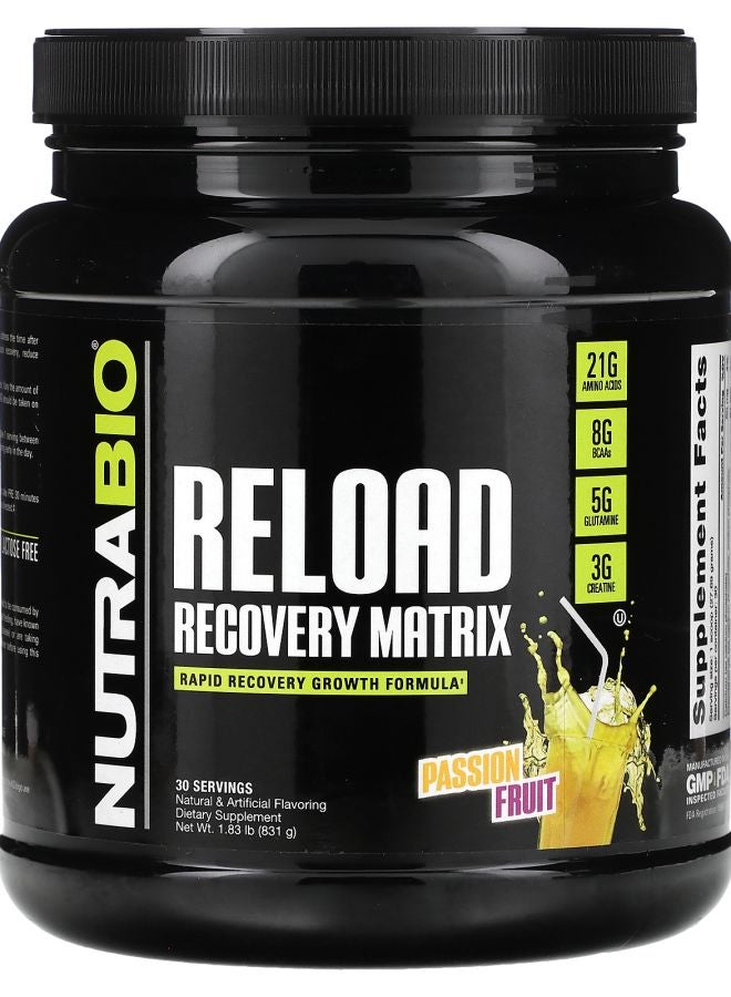 NutraBio Reload Recovery Matrix Passion Fruit 1.83 lb (831 g)
