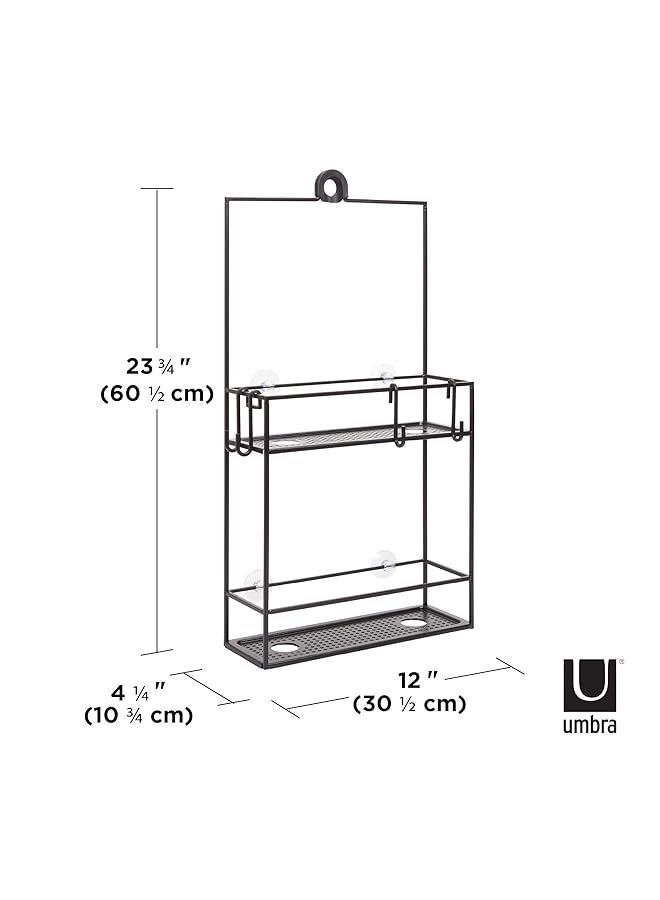 إيروريكس 023461 040 حامل دش Cubiko حامل دش معدني أسود فوق رأس الدش - Image 2