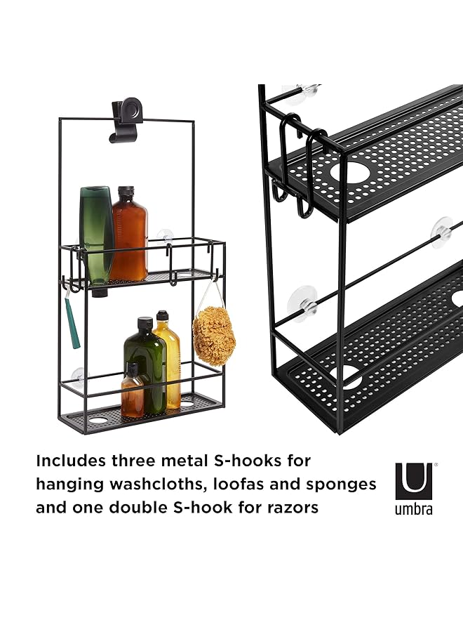 إيروريكس 023461 040 حامل دش Cubiko حامل دش معدني أسود فوق رأس الدش - Image 3