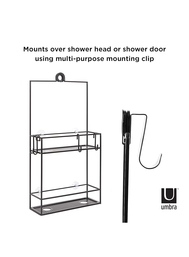 إيروريكس 023461 040 حامل دش Cubiko حامل دش معدني أسود فوق رأس الدش - Image 5