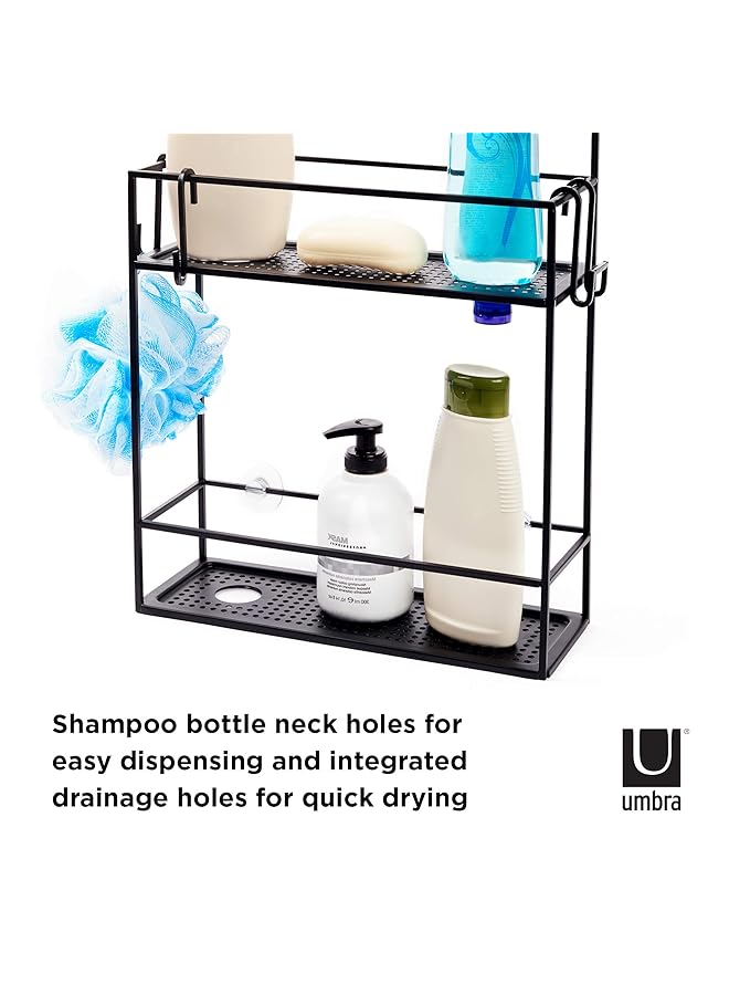 إيروريكس 023461 040 حامل دش Cubiko حامل دش معدني أسود فوق رأس الدش - Image 4