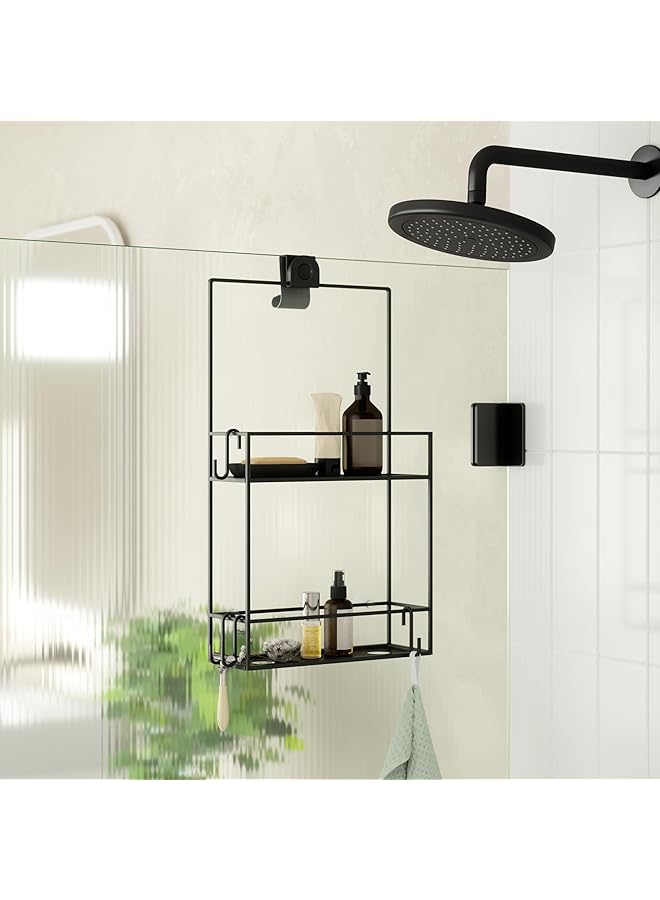 إيروريكس 023461 040 حامل دش Cubiko حامل دش معدني أسود فوق رأس الدش - Image 1