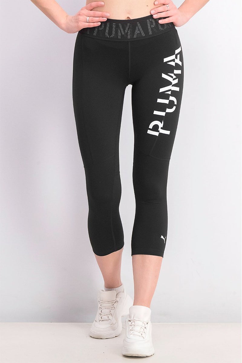 PUMA Women Logo 3 and 4 Tight, Black  - Image 1