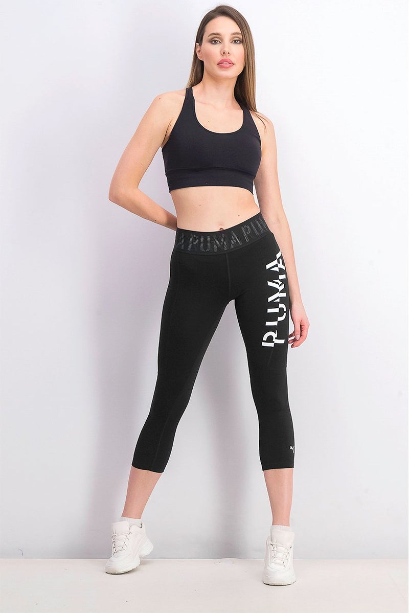 PUMA Women Logo 3 and 4 Tight, Black  - Image 2