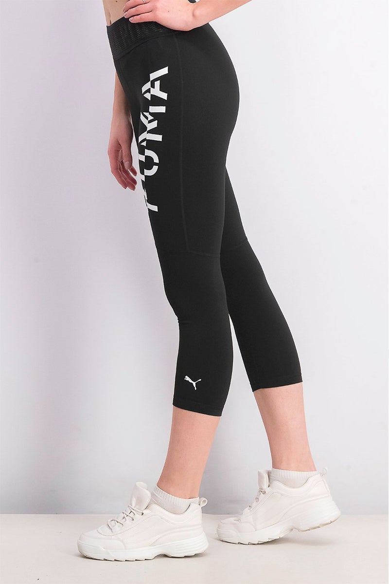 PUMA Women Logo 3 and 4 Tight, Black  - Image 4