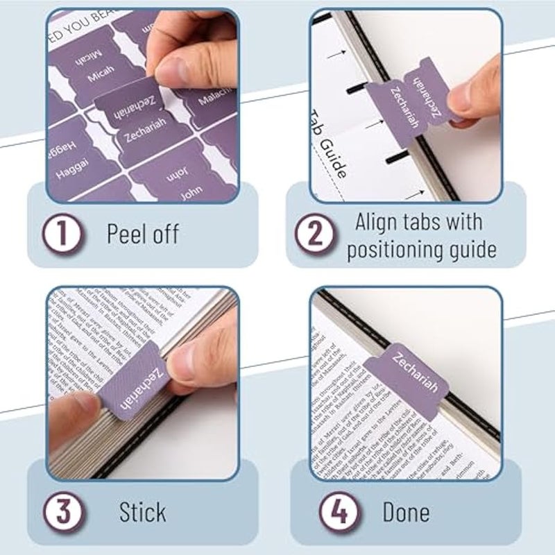 Mr. Pen- Bible Tabs, 75 Tabs, Ethereal Amethyst, Laminated Bible Tabs for Women and Men, Bible Tabs for Study Bible, Bible Index Tabs, Bible Book Tabs, Bible Labels Tabs, Mr Pen Bible Tabs - Image 4