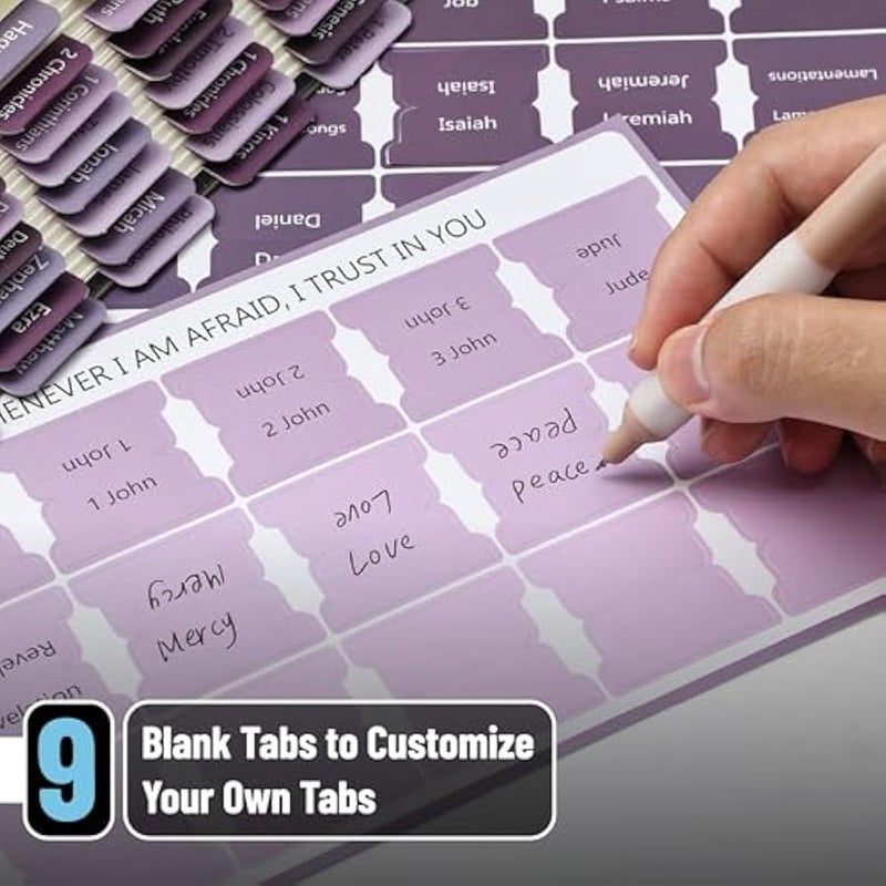Mr. Pen- Bible Tabs, 75 Tabs, Ethereal Amethyst, Laminated Bible Tabs for Women and Men, Bible Tabs for Study Bible, Bible Index Tabs, Bible Book Tabs, Bible Labels Tabs, Mr Pen Bible Tabs - Image 3