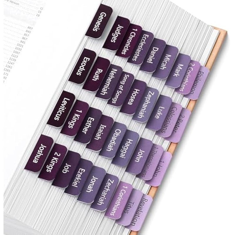 Mr. Pen- Bible Tabs, 75 Tabs, Ethereal Amethyst, Laminated Bible Tabs for Women and Men, Bible Tabs for Study Bible, Bible Index Tabs, Bible Book Tabs, Bible Labels Tabs, Mr Pen Bible Tabs - Image 1