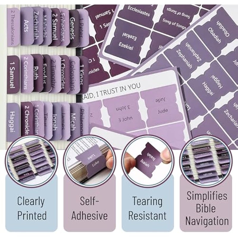 Mr. Pen- Bible Tabs, 75 Tabs, Ethereal Amethyst, Laminated Bible Tabs for Women and Men, Bible Tabs for Study Bible, Bible Index Tabs, Bible Book Tabs, Bible Labels Tabs, Mr Pen Bible Tabs - Image 5
