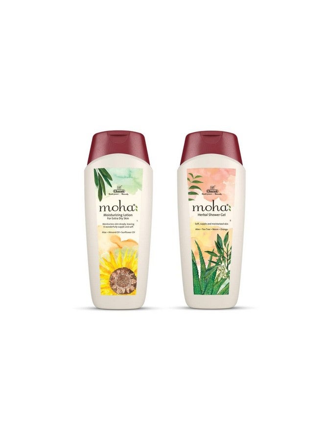 Moha: Herbal Shower Gel & Moisturizing Lotion Combo For Face & Body- Soft, Supple & Healthy Moisturized Skin | Unisex - 200 Ml Each - Image 1