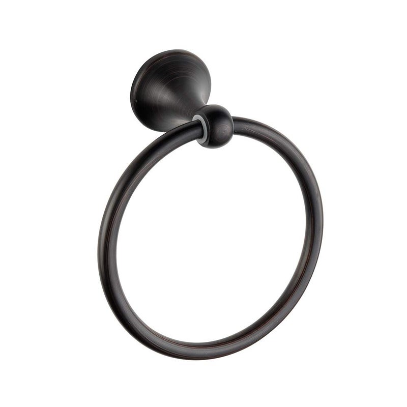BGL Wall Mounted Classical Design Round Towel Ring for Bathroom (Black) - Image 1