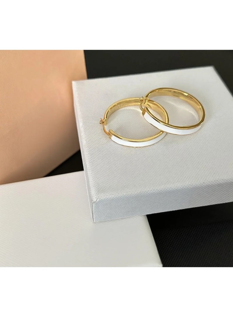 Earrings all copper gold-plated, fashionable, generous, and beautiful