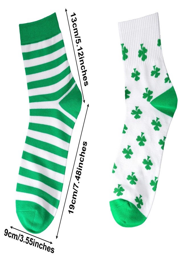 baotongle 2 Pairs Shamrock Socks for Men Cotton Quarter St Patricks Day Socks - Image 2