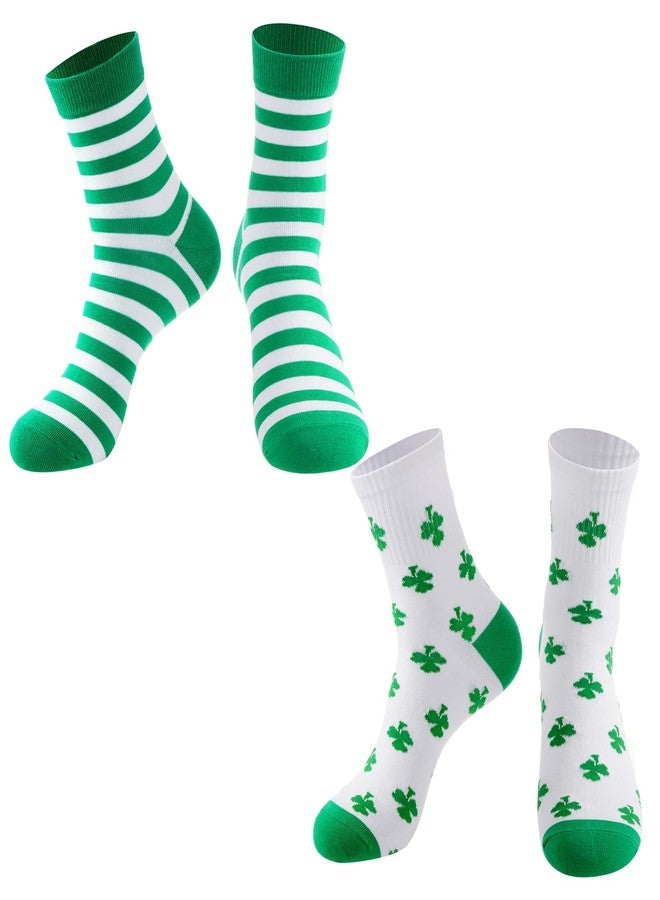 baotongle 2 Pairs Shamrock Socks for Men Cotton Quarter St Patricks Day Socks - Image 4