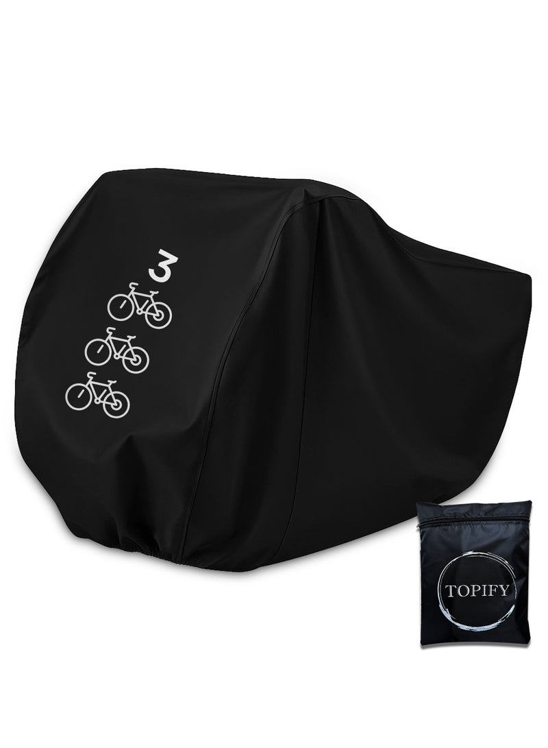 Topify Waterproof Bike Cover Heavy Duty Oxford Bicycle Cover with Double Stitching, XL for 1-3 Bikes Protection from UV Rain Snow Dust for Mountain Road Electric Bike Hybrid Outdoor Extra Large - Image 1