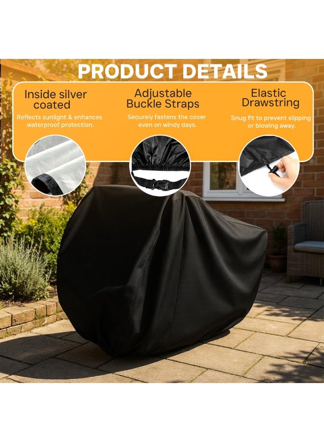 Topify Waterproof Bike Cover Heavy Duty Oxford Bicycle Cover with Double Stitching, XL for 1-3 Bikes Protection from UV Rain Snow Dust for Mountain Road Electric Bike Hybrid Outdoor Extra Large - Image 3