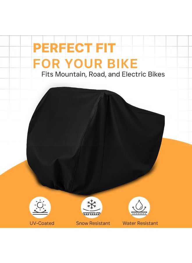 Topify Waterproof Bike Cover Heavy Duty Oxford Bicycle Cover with Double Stitching, XL for 1-3 Bikes Protection from UV Rain Snow Dust for Mountain Road Electric Bike Hybrid Outdoor Extra Large - Image 5