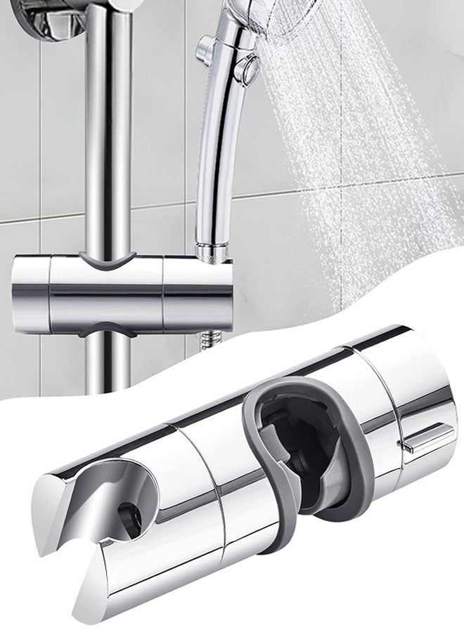 Adjustable Shower Head Holder for Slide Bar, Universal 0.71-0.98inch (18-25mm ) Rail Head Shower Bracket for Slide Bar Slider Clamp Bathroom Replacement - Image 1