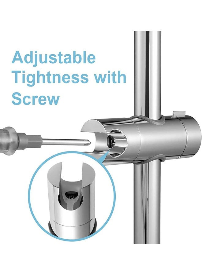 Adjustable Shower Head Holder for Slide Bar, Universal 0.71-0.98inch (18-25mm ) Rail Head Shower Bracket for Slide Bar Slider Clamp Bathroom Replacement - Image 4