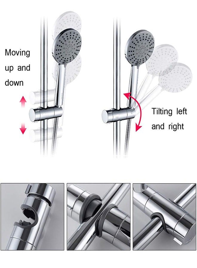 Adjustable Shower Head Holder for Slide Bar, Universal 0.71-0.98inch (18-25mm ) Rail Head Shower Bracket for Slide Bar Slider Clamp Bathroom Replacement - Image 5