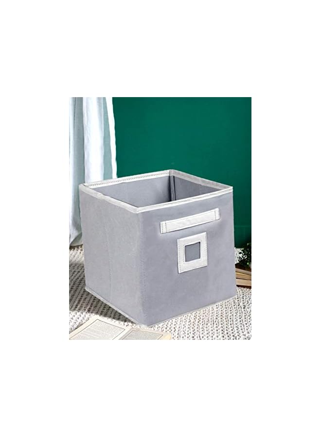 Kuber Industries Industries Non Woven 2 Pieces Fabric Foldable Storage Cube ToyBooksShoes Storage Box With HandleExtra Large (Grey)-Kubmart2121 - Image 2
