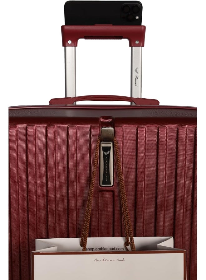 CONSUL Luxury Travel Luggage Set - 4 Pieces in Red - Image 3