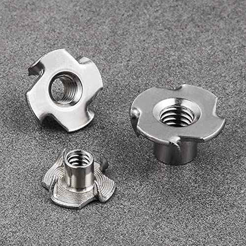 Wensilon 100pcs 1/4"-20 T-nut 304 Stainless Steel Four-jaw - for Home, Hotel Outdoor Threaded Insertion - Image 3
