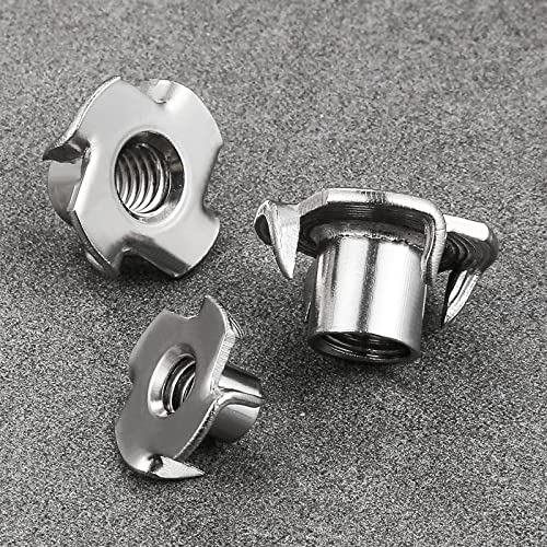 Wensilon 100pcs 1/4"-20 T-nut 304 Stainless Steel Four-jaw - for Home, Hotel Outdoor Threaded Insertion - Image 5