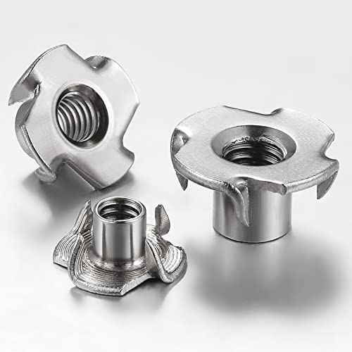 Wensilon 100pcs 1/4"-20 T-nut 304 Stainless Steel Four-jaw - for Home, Hotel Outdoor Threaded Insertion - Image 4