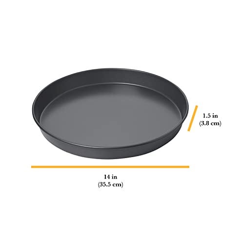Chicago Metallic 14-Inch Deep Dish Pizza Pan, Nonstick Carbon Steel Bakeware for Chicago-Style Pizza, Cookie Cakes, Thick Crust Pizzas, and More - Image 2