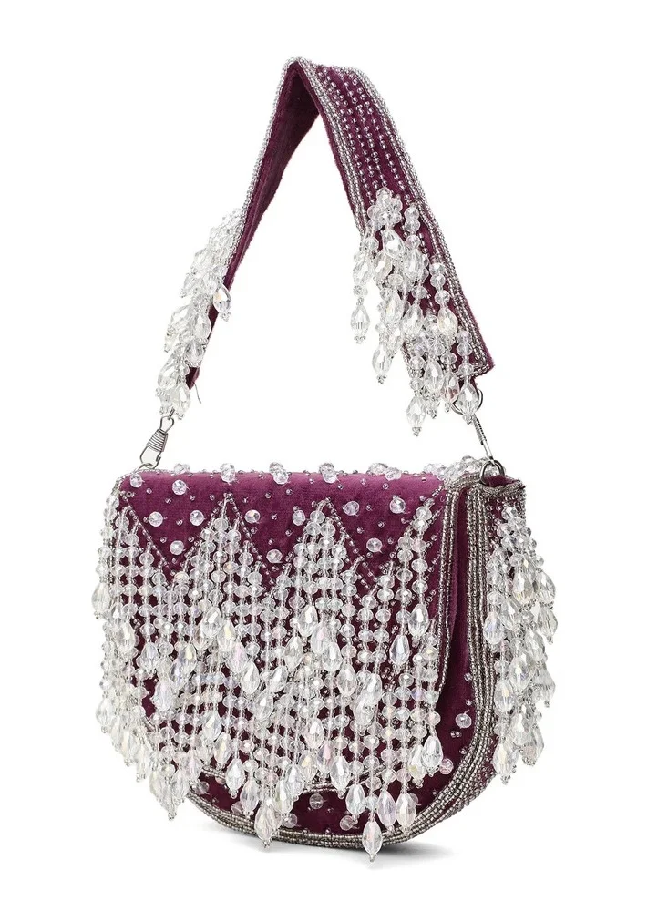 Harsha's Glam Clutches HGC Amethyst Cascade Bag