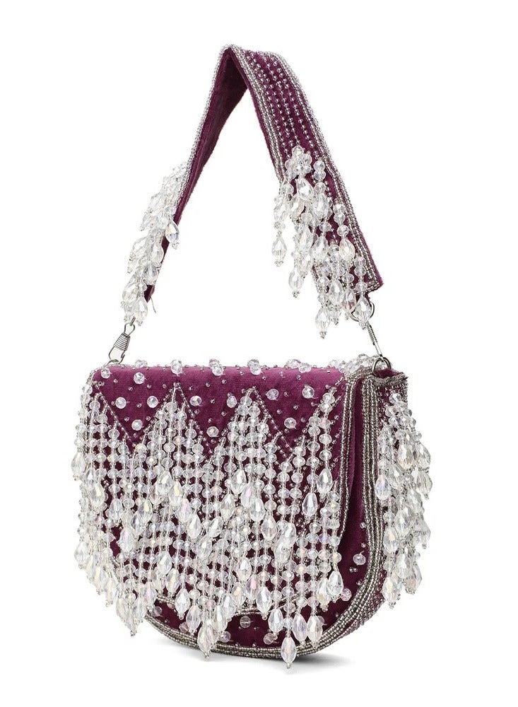 Harsha's Glam Clutches HGC Amethyst Cascade Bag - Image 1