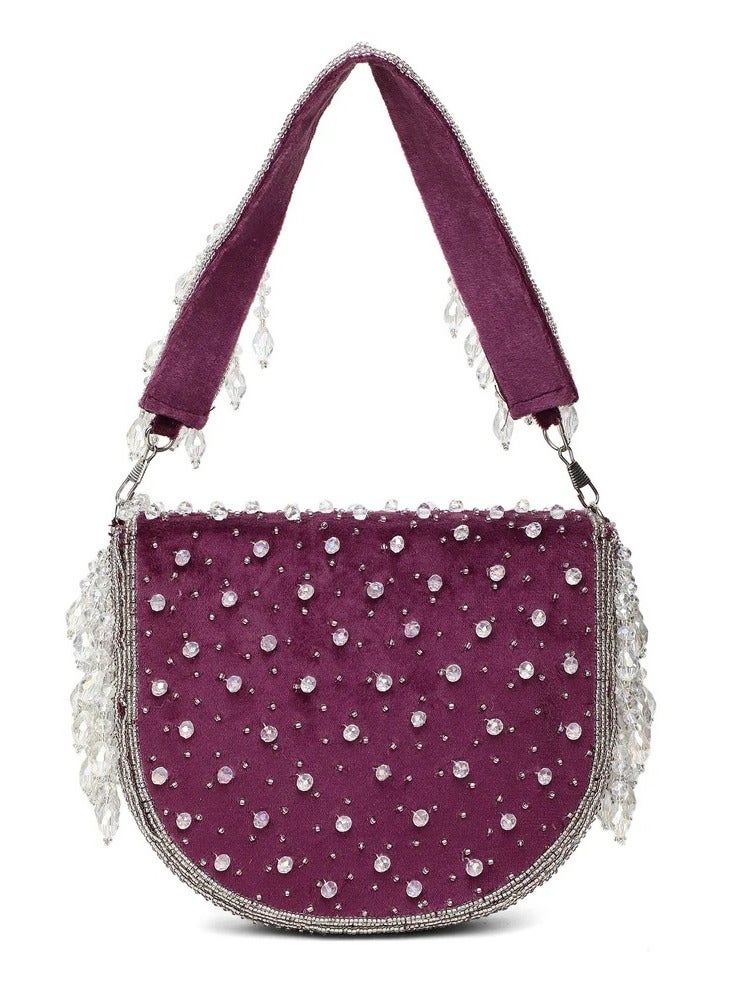 Harsha's Glam Clutches HGC Amethyst Cascade Bag - Image 2