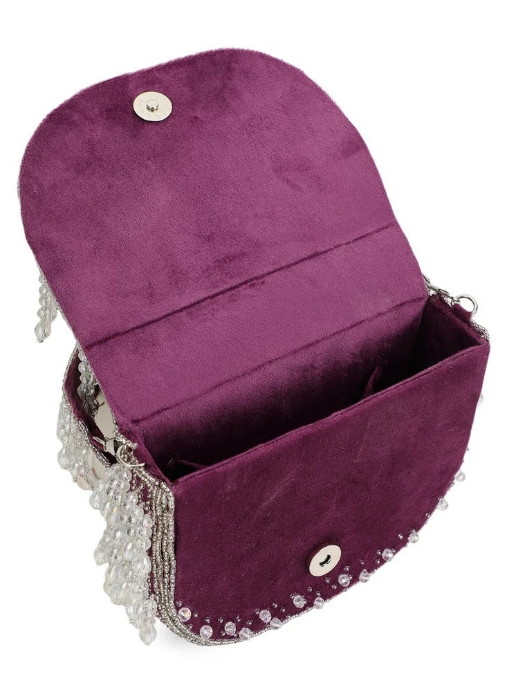 Harsha's Glam Clutches HGC Amethyst Cascade Bag - Image 4